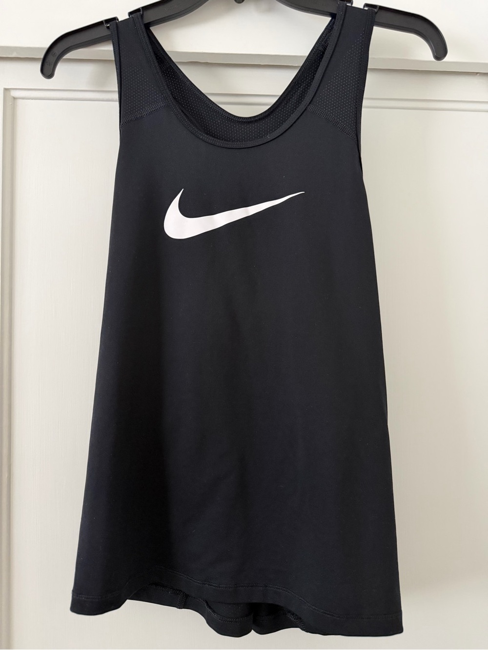 Nike Black Racerback Kids Tank Top with White Swoosh